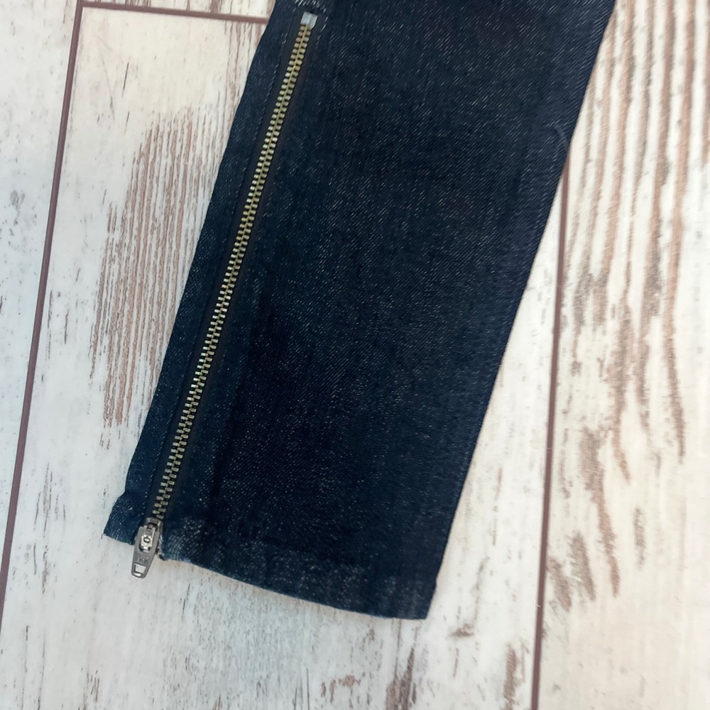 Rag & Bone Kensington Moto Skinny Jeans Dark Blue Zip Detail Size 24 NWT - Picture 6 of 16